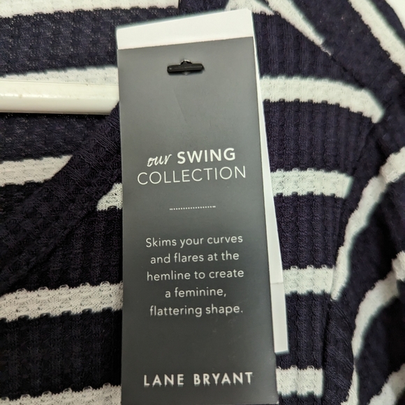 Lane Bryant keyhole top navy and white stripe - Picture 3 of 4